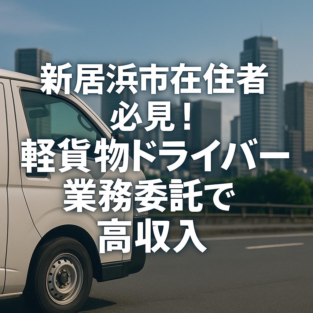 新居浜市在住者必見！軽貨物ドライバー業務委託で高収入