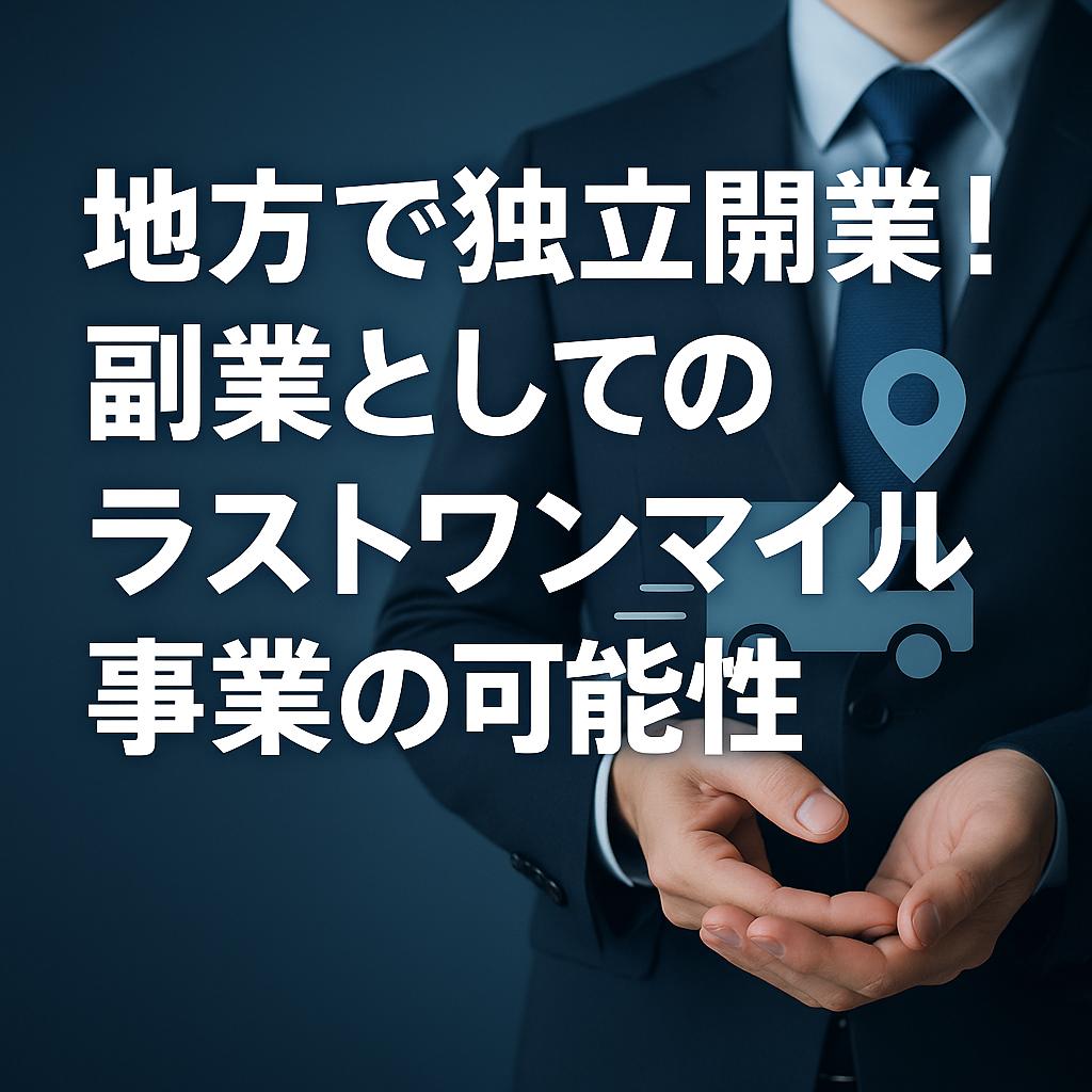 地方で独立開業！副業としてのラストワンマイル事業の可能性